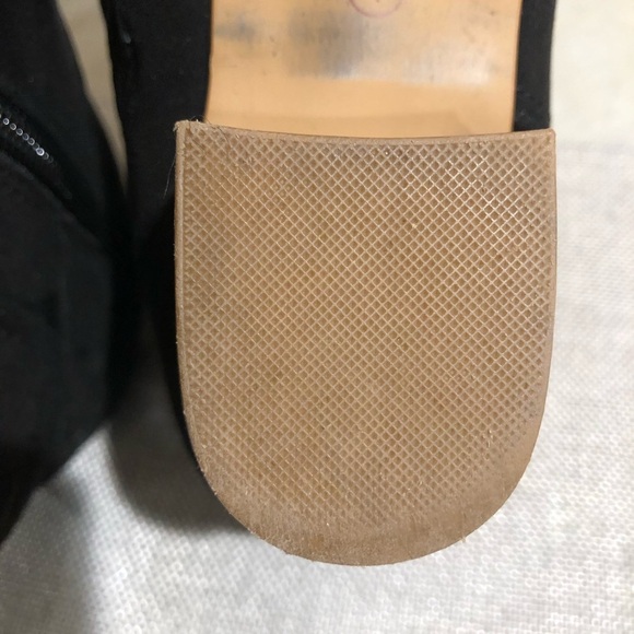 Giani Bernini ankle boots black suede look w accent wrap strap wood heel 7.5 - Picture 7 of 9